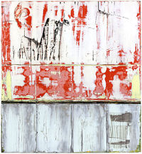 my work is about the thought provoking process when perception is not absolutely clear, recognizable objects are missing. other tools are used besides brushes to create my paintings and my work is almost never predetermined. chance, coincidence, destruction and multilayered paint are involved in the creation of my work.